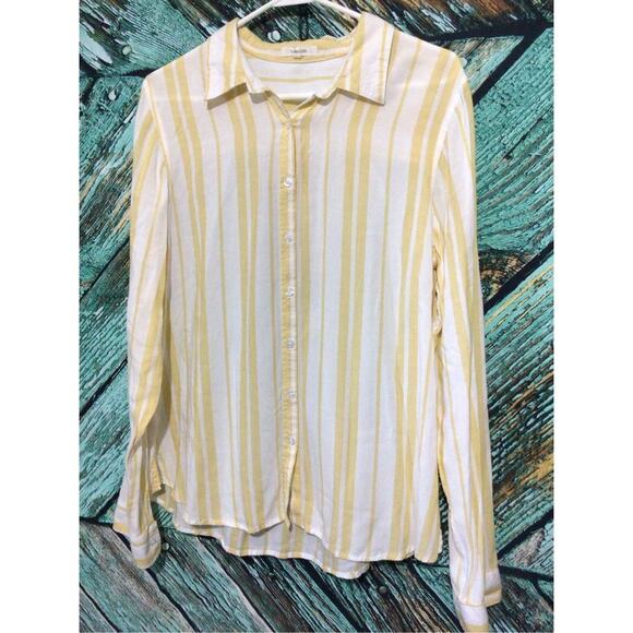 Maurice’s Size Large Gold & White Buttons Up Shirt 🍓🍇 - Picture 5 of 12